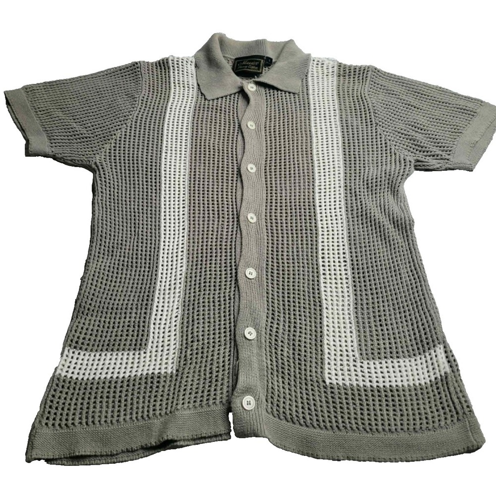 Massive Luxury Edition‎ Men's Short Sleeve Button Up Knit Polo Men's Small
